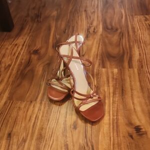 Etienne Aigner Tan Strappy Heels NWOT